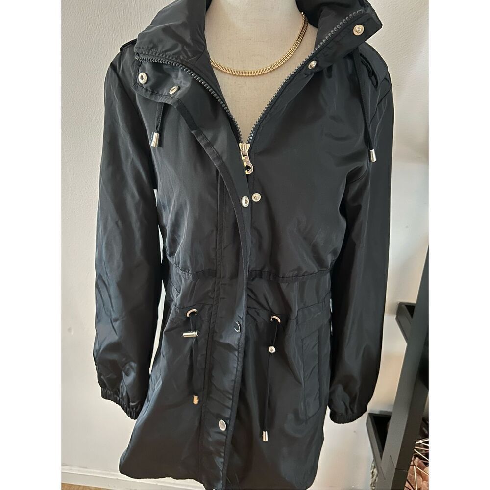 Kate spade  black raincoat size xs with a hoodie